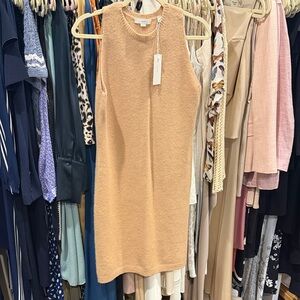 Vince Sleeveless Tan Sweater Dress